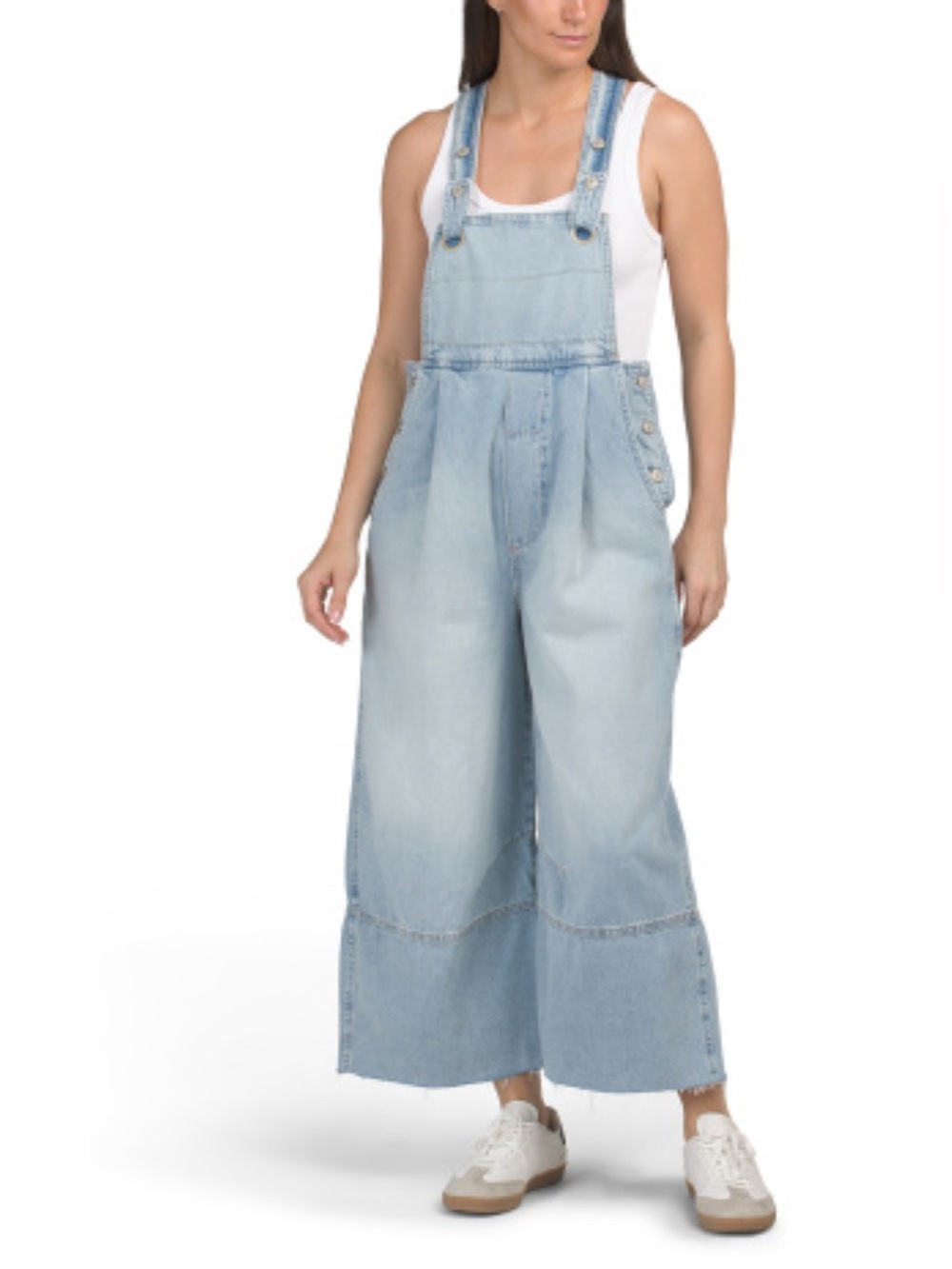 FREE PEOPLE
Rambler Overalls
Wide-Leg Denim 
Color: Sky
Size Medium